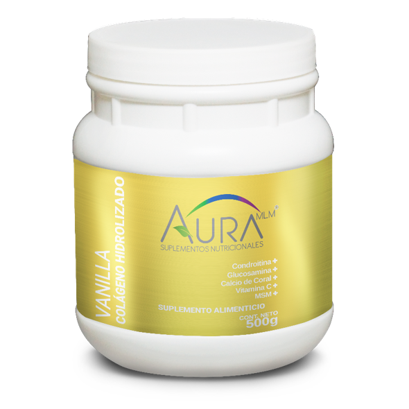 Colágeno Vanilla - Colágeno Hidrolizado + Condroitina + Glucosamina + Metil Sulfonil Metano + Calcio de Coral + Vitaminas + Minerales (500 gr)